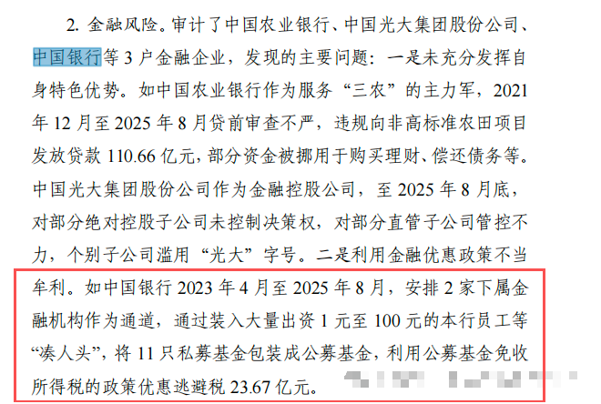 中国银行逃税23.67亿元！审计署通报详情