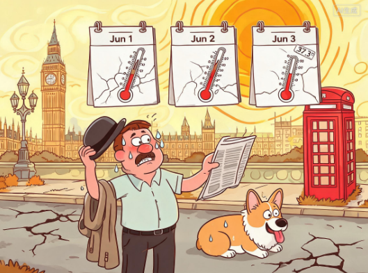 英国6月最高气温纪录连续3天被打破