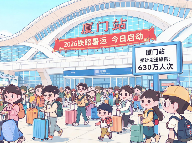 2026年铁路暑运今日启动 厦门火车站预计发送旅客630万人次
