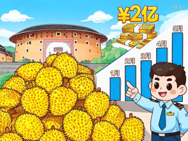 前五个月福建省进口鲜榴莲超两亿元