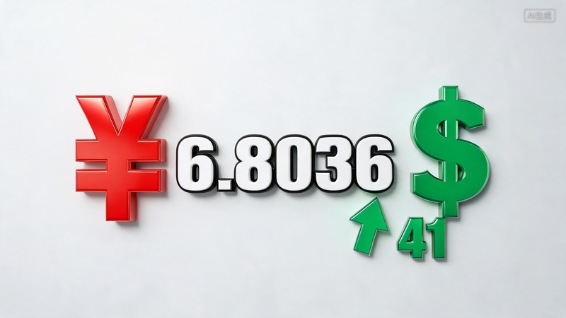 人民币对美元汇率中间价报6.8036 调升41个基点