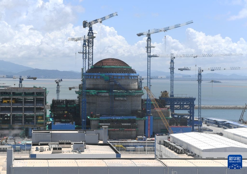 在福建省云霄县拍摄的建设中的漳州核电3号机组（7月7日摄，无人机照片）。新华社记者 林善传 摄