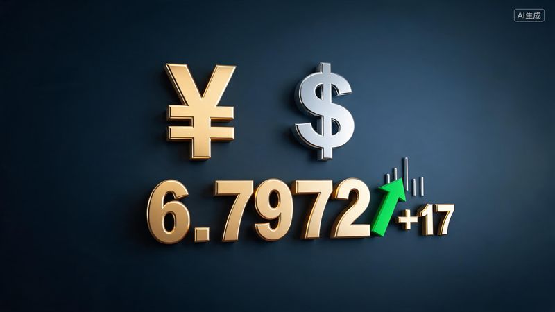 人民币对美元汇率中间价报6.7972 调升17个基点