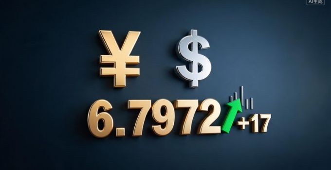 人民币对美元汇率中间价报6.7972 调升17个基点