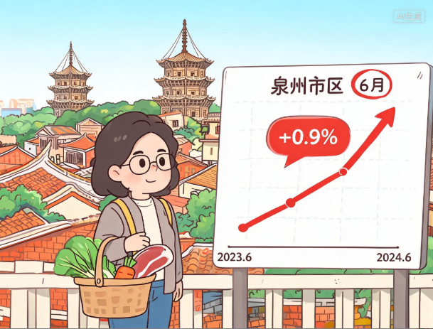 泉州市区居民消费价格6月份同比上涨0.9%