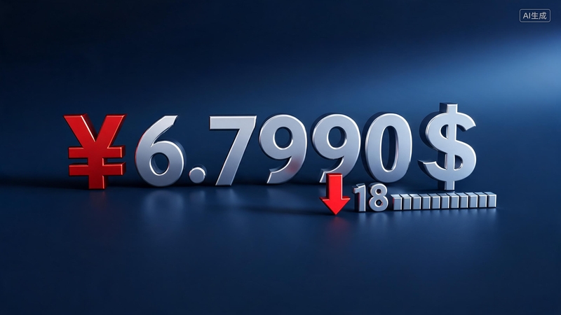 人民币对美元汇率中间价报6.7990 调贬18个基点