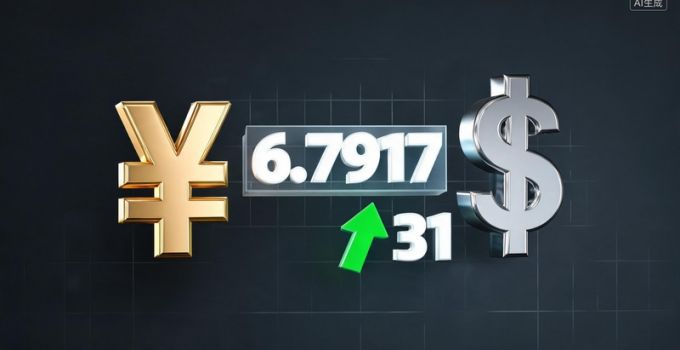 人民币对美元汇率中间价报6.7917 调升31个基点