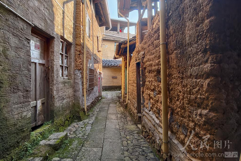 福建省南平市政和县外屯乡天村稠岭景区，古村街景。