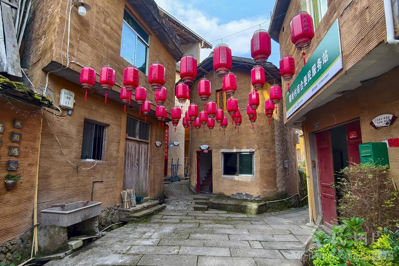 福建省南平市政和县外屯乡天村稠岭景区，古村街景。