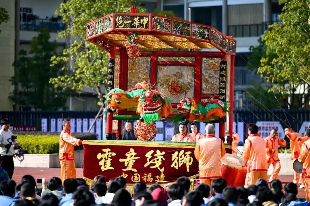 霍童当地学校正大力推广线狮进校园活动。蕉城区融媒体中心供图