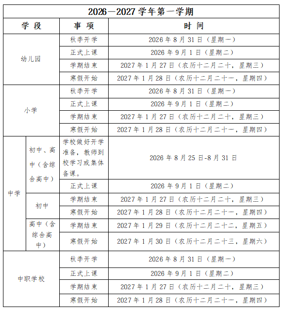 暑期进入尾声 开学余额不足 福建中小学校历公布