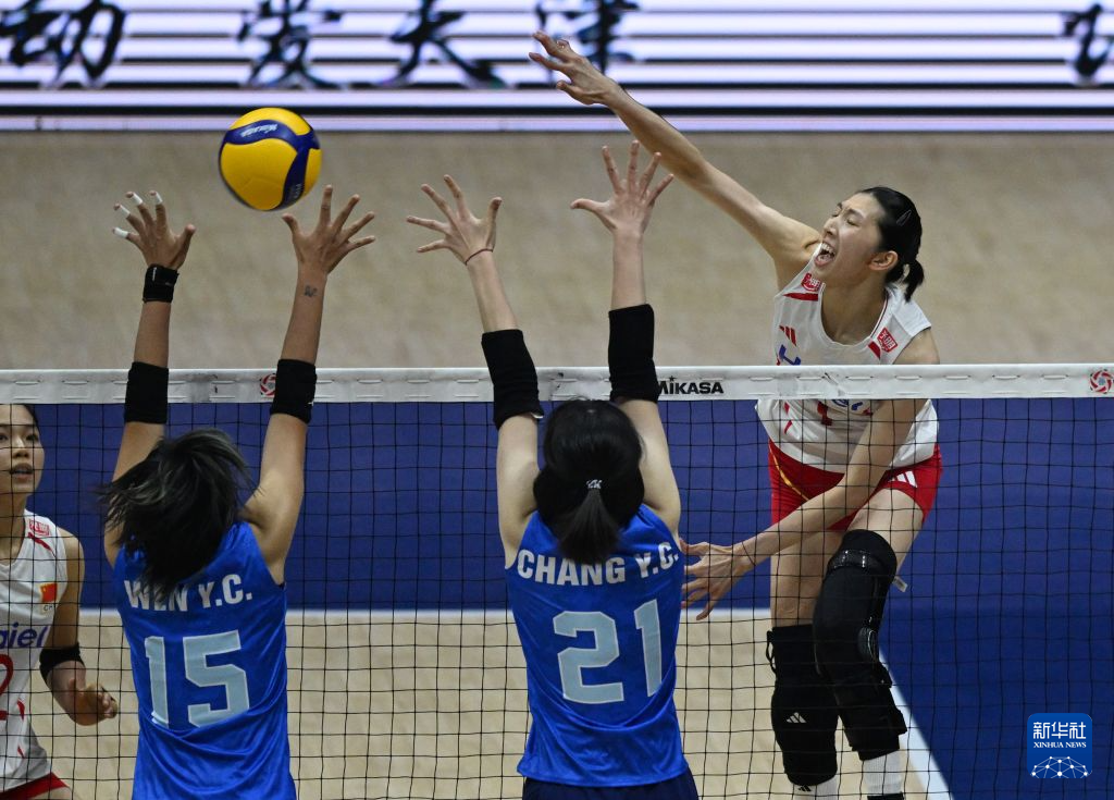 亚洲女排锦标赛：中国队胜中国台北队