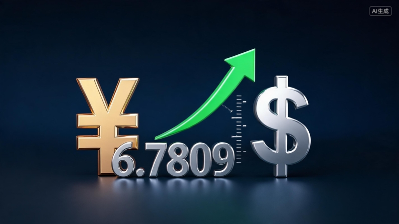人民币对美元汇率中间价报6.7809 调升19个基点