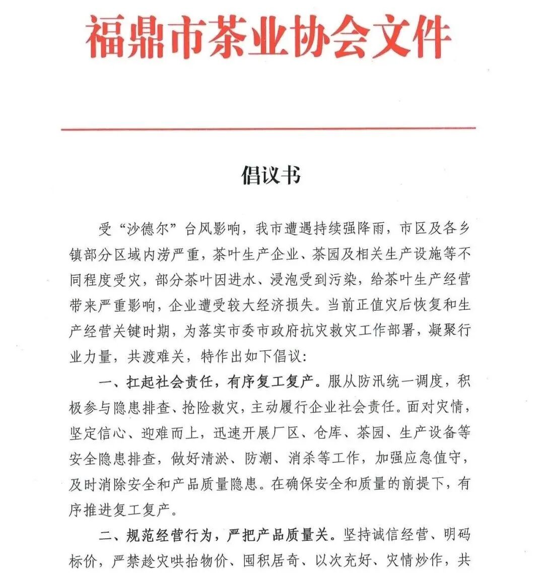 宁德福鼎销毁近10吨、价值约200万元的受灾“泡水茶”