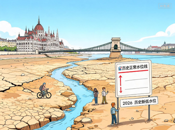 多瑙河布达佩斯段水位降至历史新低