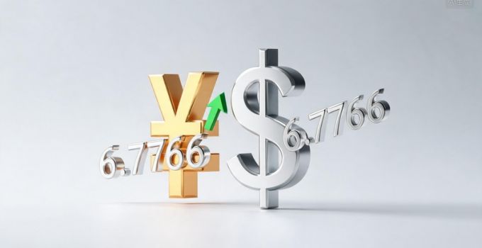 人民币对美元汇率中间价报6.7766 上调3个基点