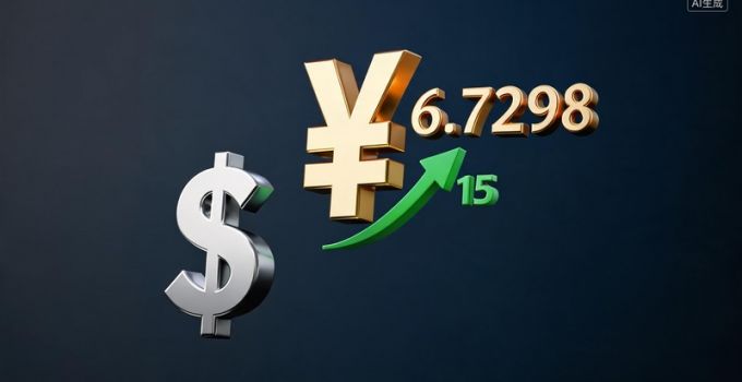人民币对美元汇率中间价报6.7298 上调15个基点